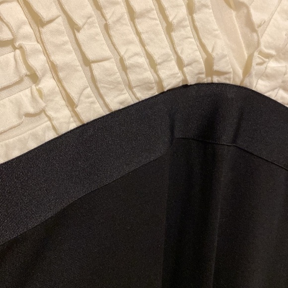 Max StudioY2K Mini Dress Black White Ruffles Bodycon Cocktail 90s Summer Wedding - Picture 6 of 8